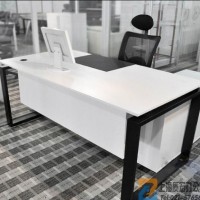 上海办公家具直销矩形口钢架时尚高雅款老板桌经理办公桌