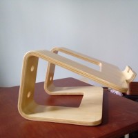 实木平板电脑ipad底座懒人桌面展示架子 平板架 弯曲木平板架